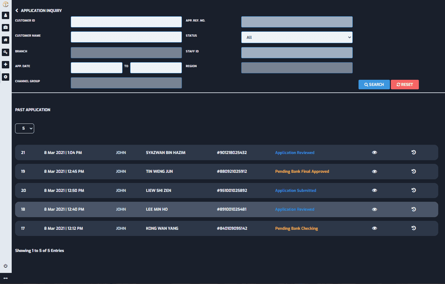 TC Loan Application System screenshot 3